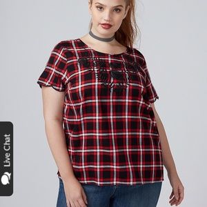 NWT Lane Bryant Plaid Top